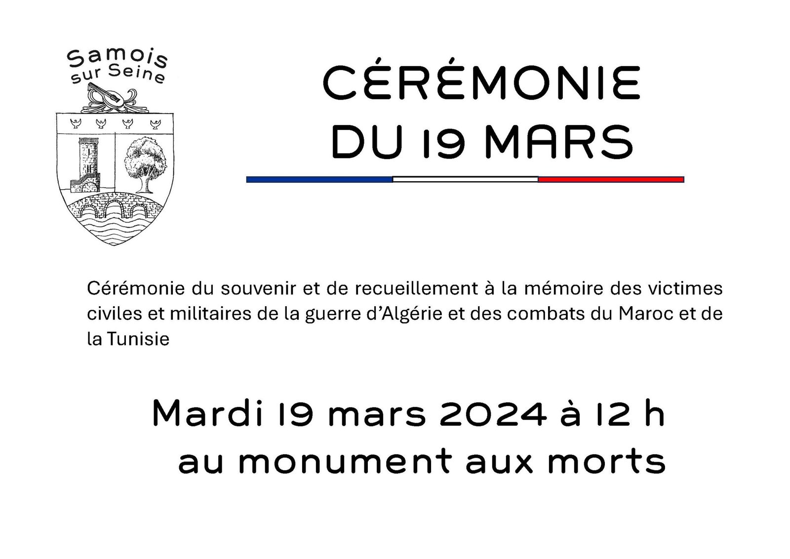Commémoration du 19 mars - Mairie de Samois sur Seine